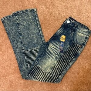 Stylish Kids Blue Jeans with Ribbed Detail
